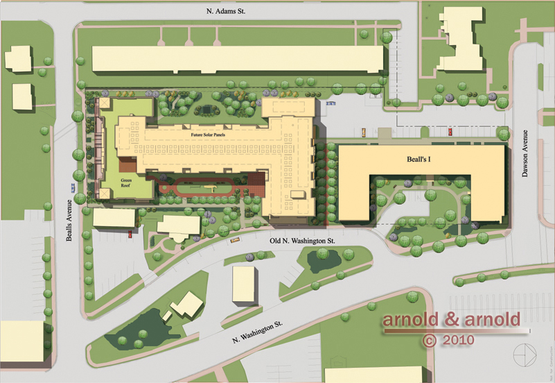 Bealls Grant: closeup of site plan rendering