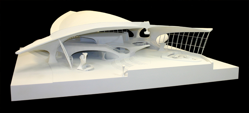 Saarinen TWA: close up photo of model front