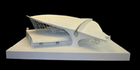 Saarinen TWA: photo of TWA terminal model rear